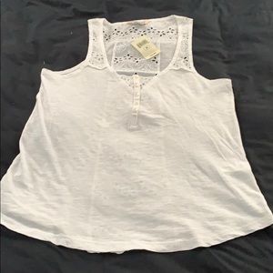 Lucky Brand Women's Korine Eyelet Tank NWT